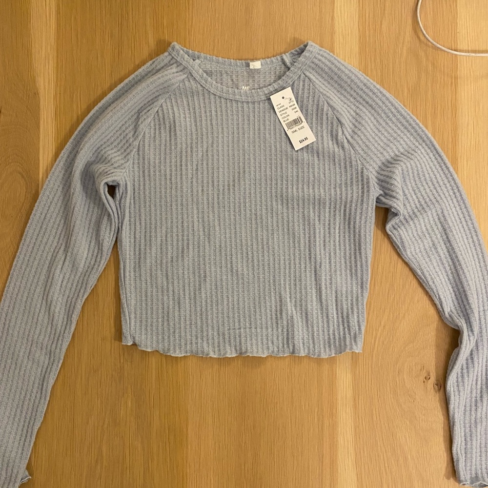 Pacsun Light Blue Waffle long sleeve, size small, tags on